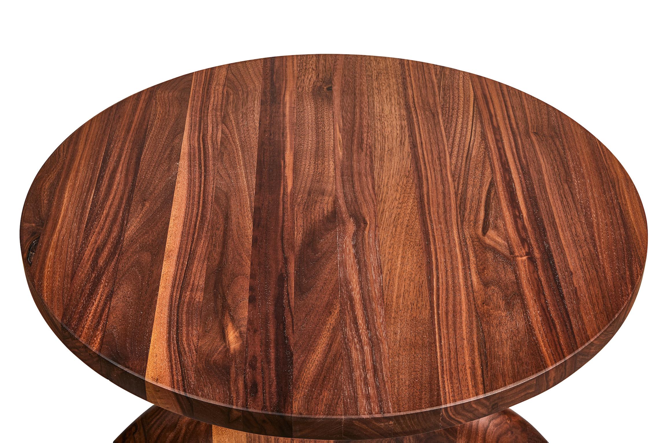 Contemporary Sculptural Organic Hand Carved Oiled Walnut Side Table by Casey McCafferty For Sale