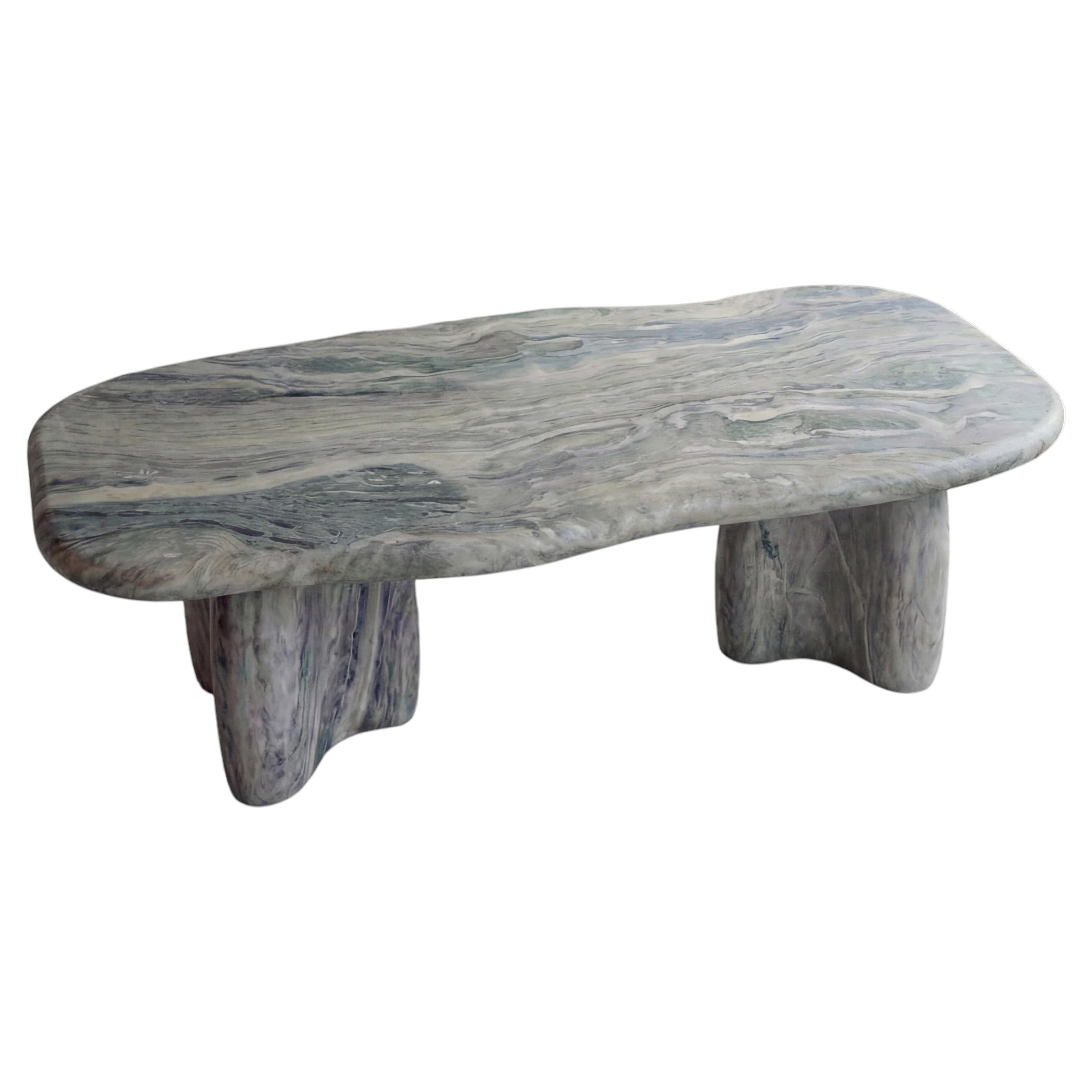 Sculptural Organic Large Marble Dining Table by MY HABITAT DESIGN