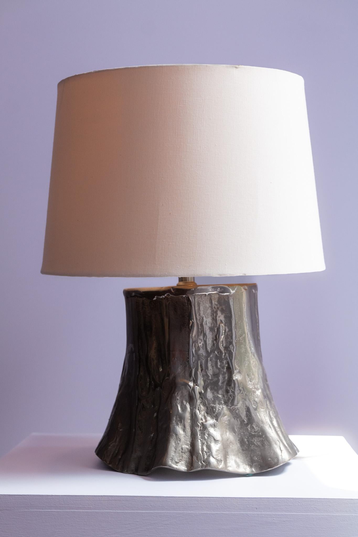 French Sculptural Organic Metal Table Lamp For Sale