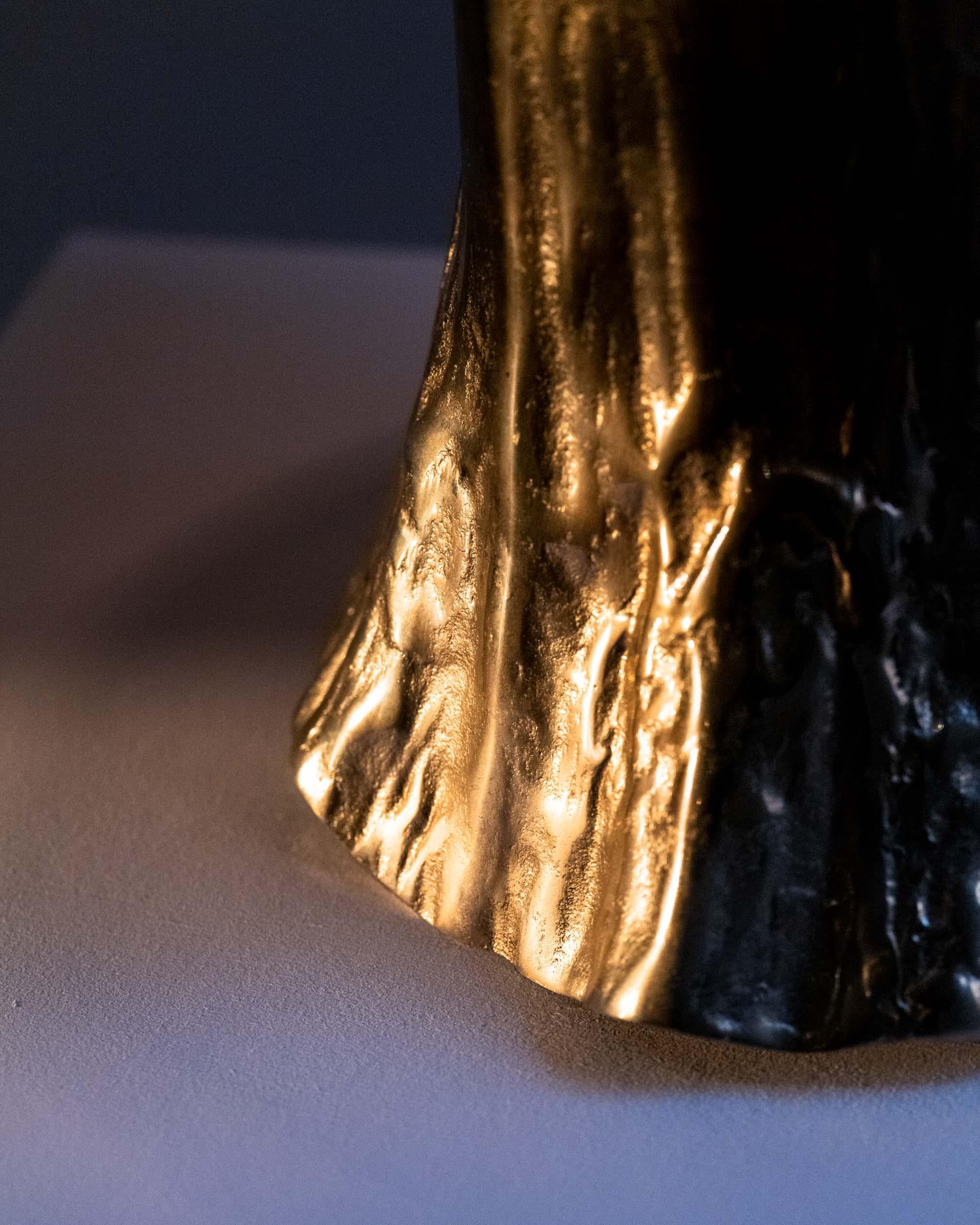 Cast Sculptural Organic Metal Table Lamp For Sale