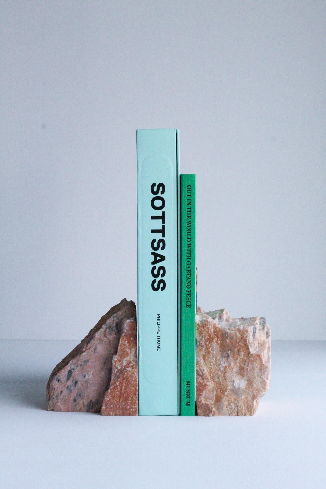 Américain Serre-livres sculpturaux en marbre organique et moderne