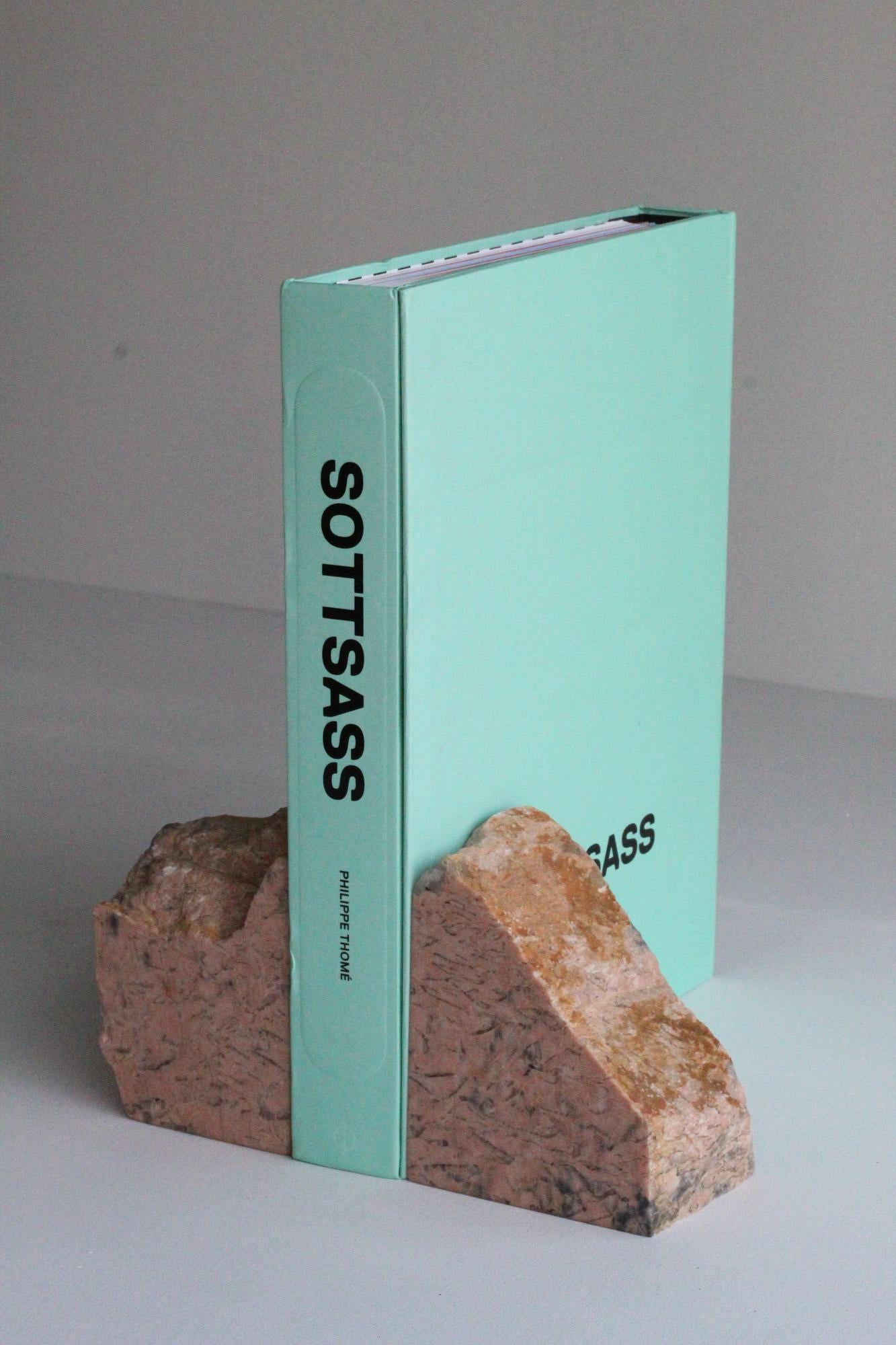 Marbre Serre-livres sculpturaux en marbre organique et moderne