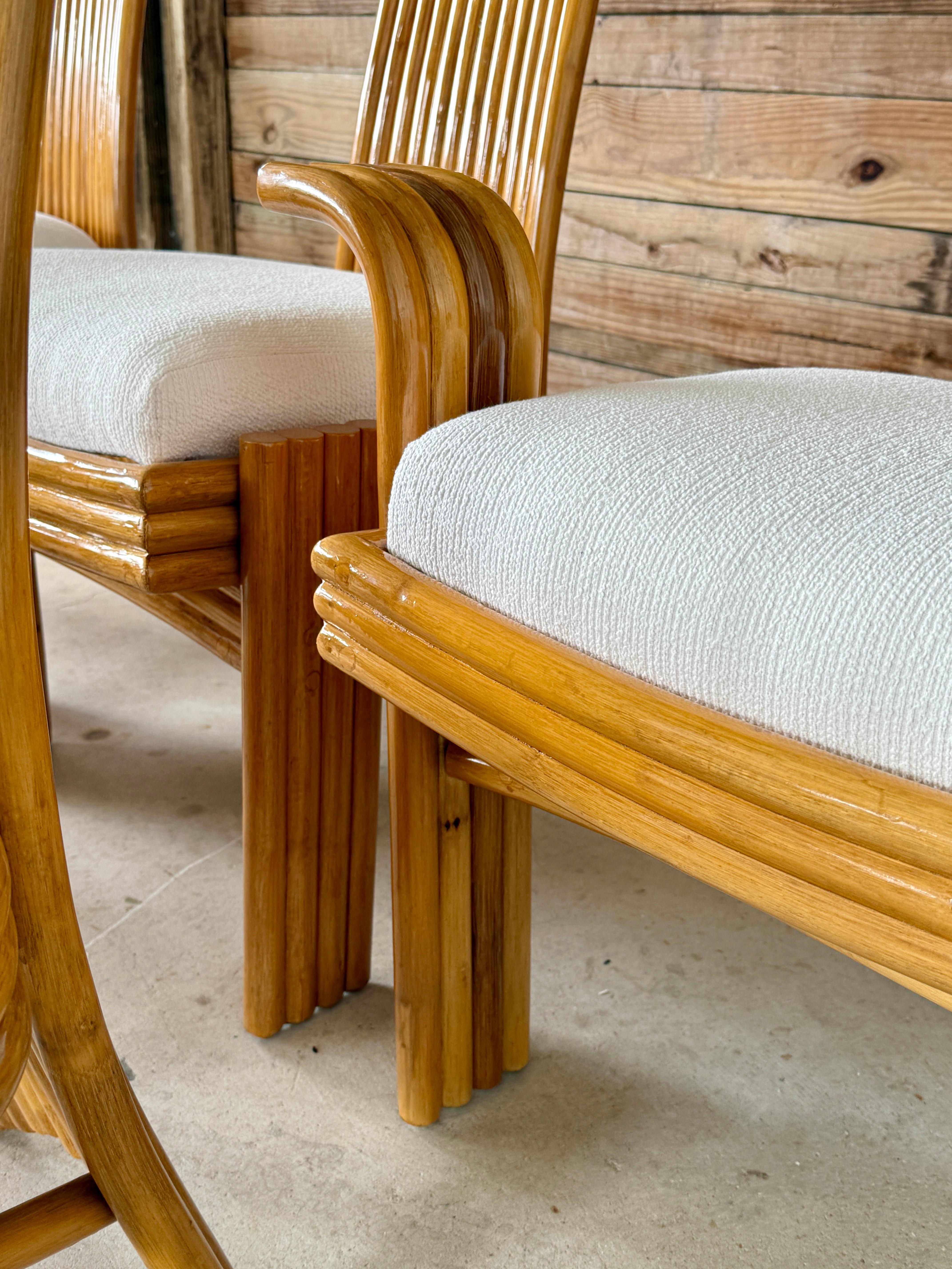 Sculptural Organic Modern Rattan Chairs in the manner of  Mackintosh or McGuire For Sale 6