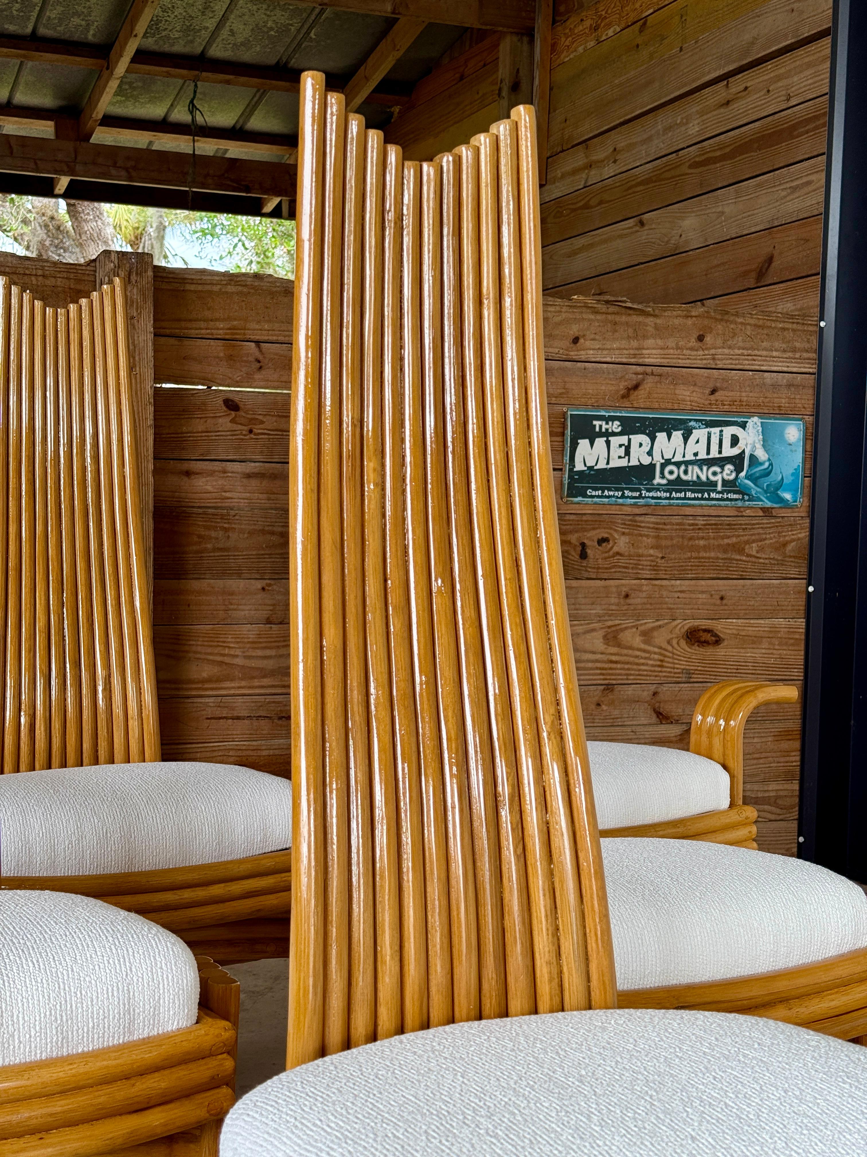 Sculptural Organic Modern Rattan Chairs in the manner of  Mackintosh or McGuire For Sale 8