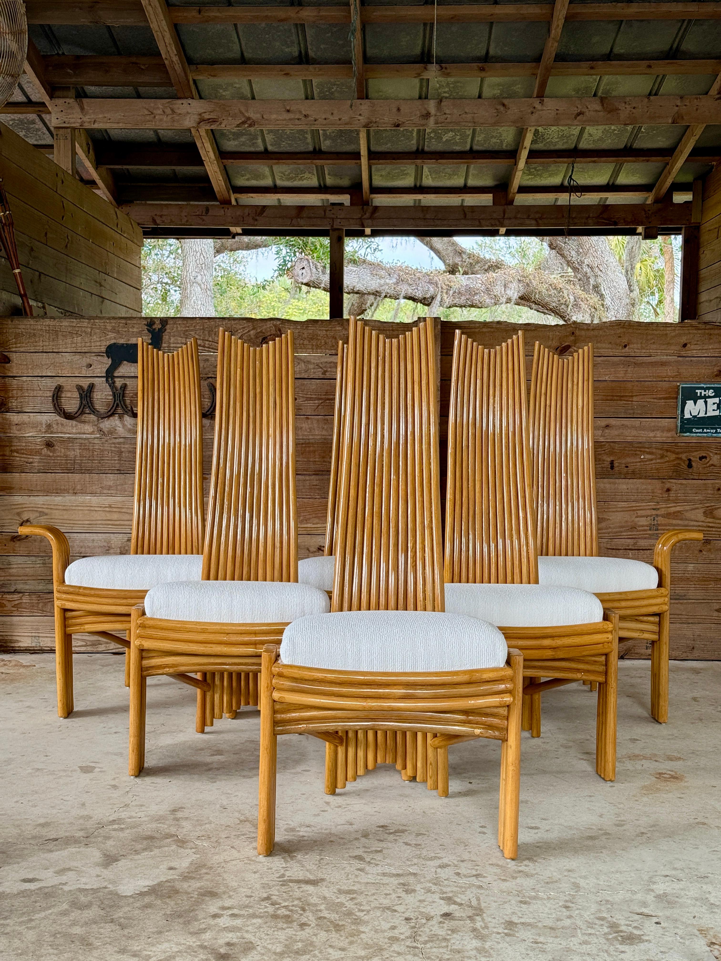 Sculptural Organic Modern Rattan Chairs in the manner of  Mackintosh or McGuire For Sale 10