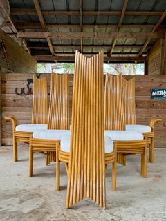 Sculptural Organic Modern Rattan Chairs in the manner of  Mackintosh or McGuire