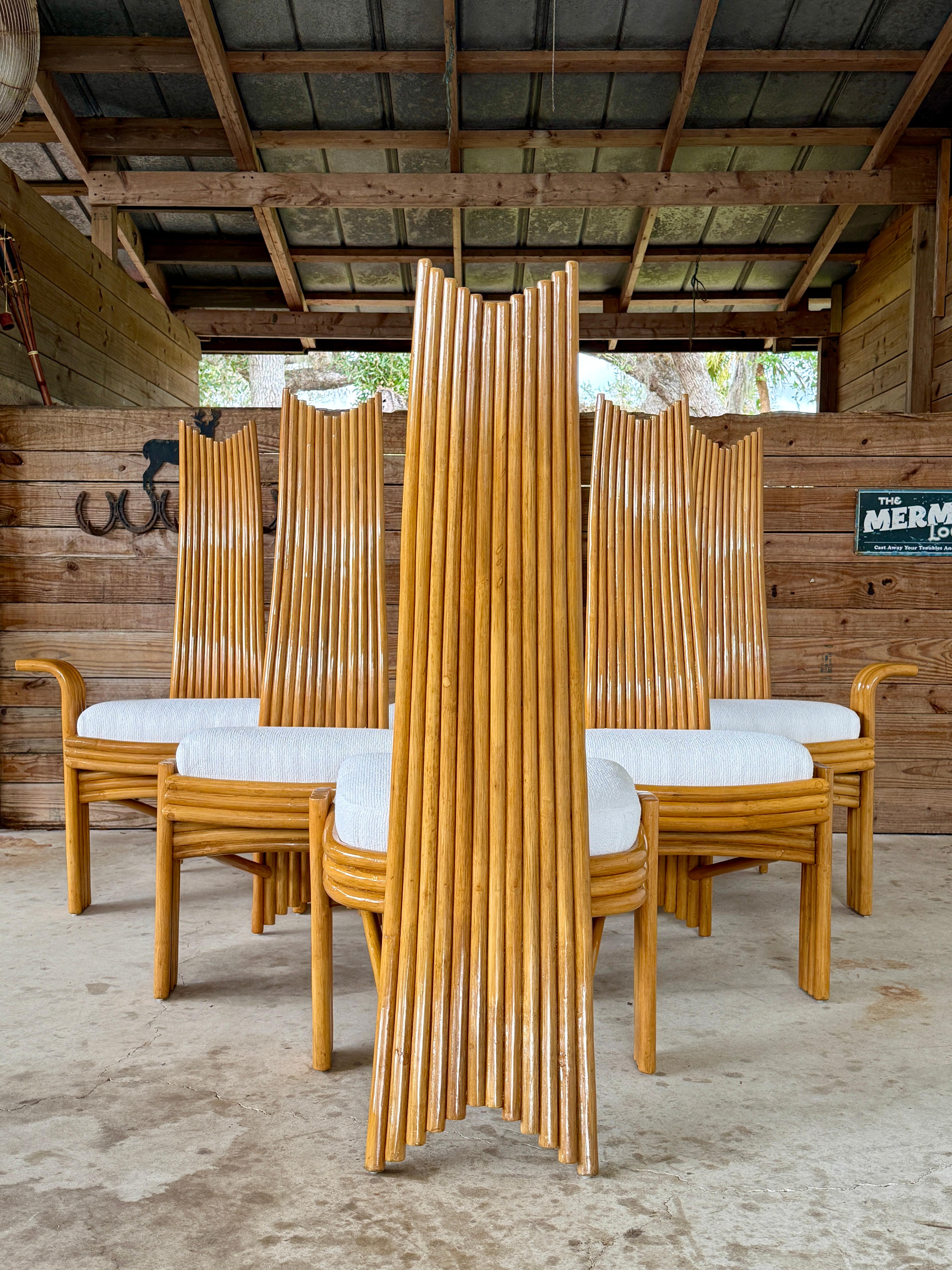 Unknown Sculptural Organic Modern Rattan Chairs in the manner of  Mackintosh or McGuire For Sale