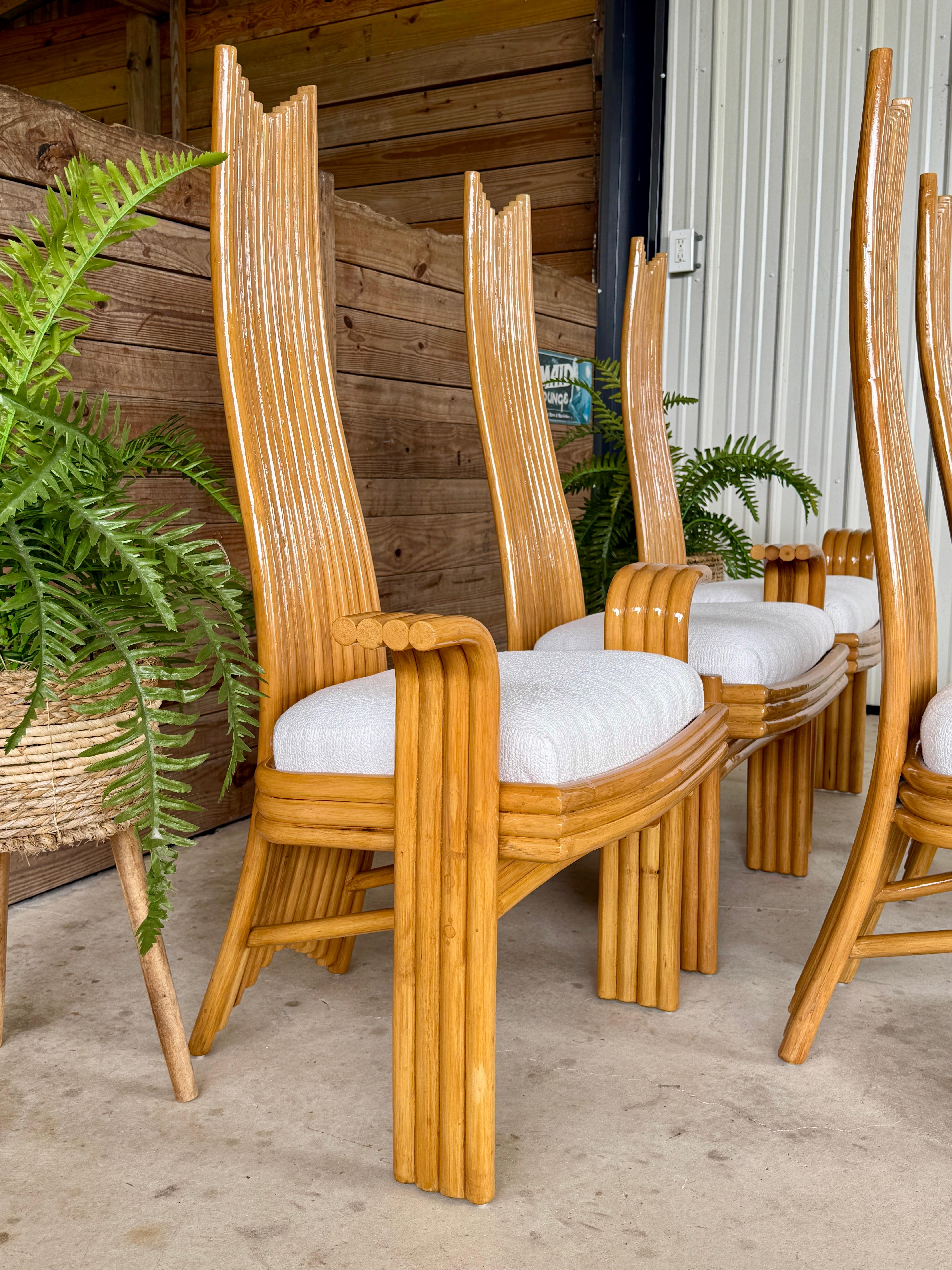 20th Century Sculptural Organic Modern Rattan Chairs in the manner of  Mackintosh or McGuire For Sale