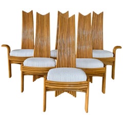 Sculptural Organic Modern Rattan Chairs in the manner of  Mackintosh or McGuire