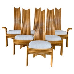 Sculptural Organic Modern Rattan Chairs in the manner of  Mackintosh or McGuire