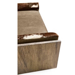 Sculptural Organic Modern Wood Daybed with Bolsters