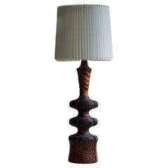 Sculptural Organic Pine Wood Table Lamp, Scandinavian Modern, Wabi Sabi, 1960s