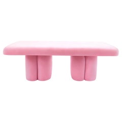 Organic Bold Pink Velvet Bench Visceral