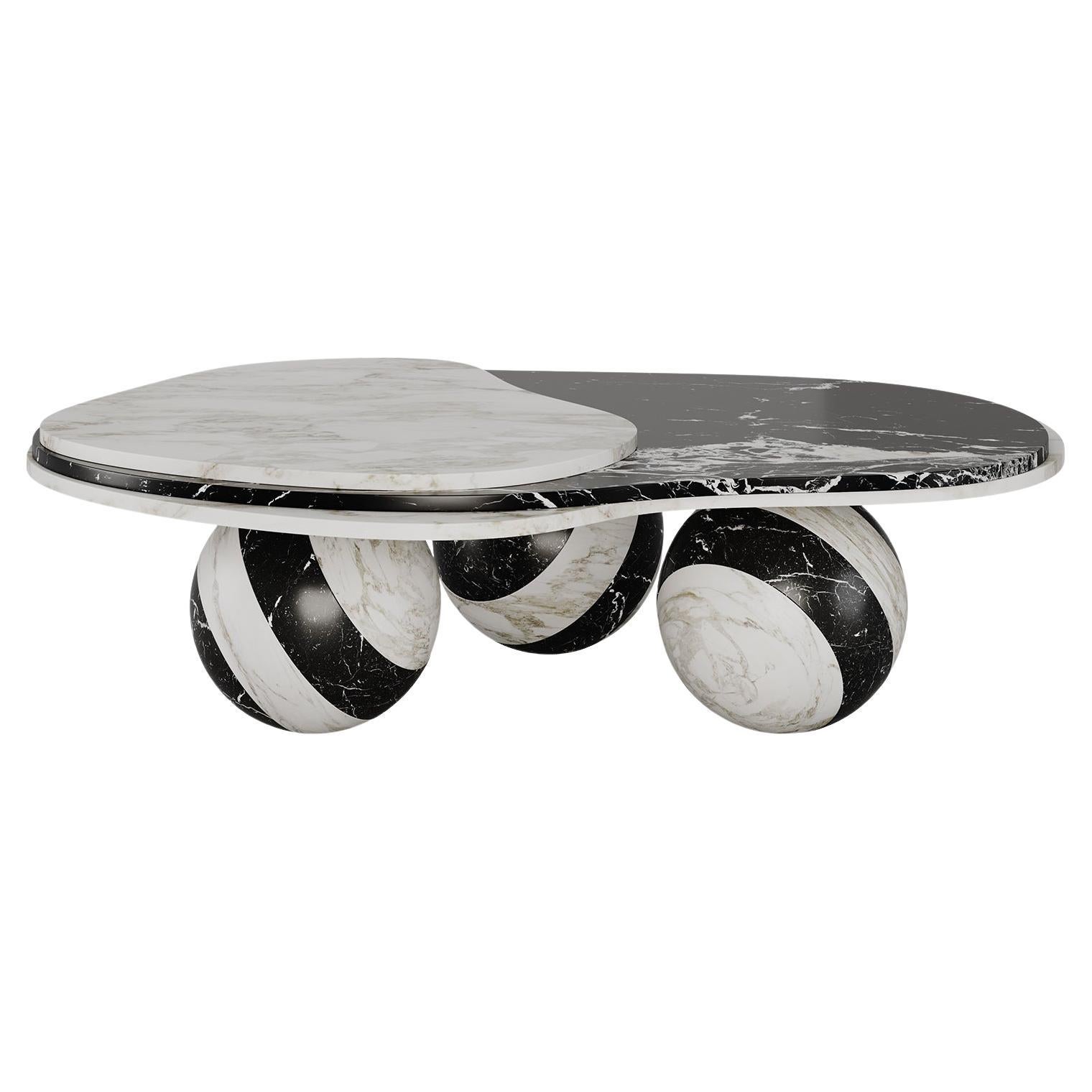Sculptural Organic Reverie Center Table in Mix Marbles by Mavo Atelier Handmade