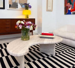 Sculptural Organic Shape Travertine Coffee Table by My Habitat Design