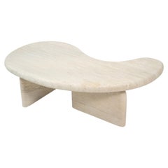 Sculptural Organic Shape Travertine Coffee Table by My Habitat Design