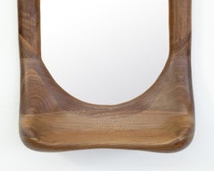 Sculptural Organic Shaped Mirror in Natural Walnut Wood, Contemporary