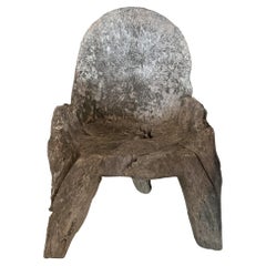 Sculptural Organic Solid Teak Wood Chair c. 1900