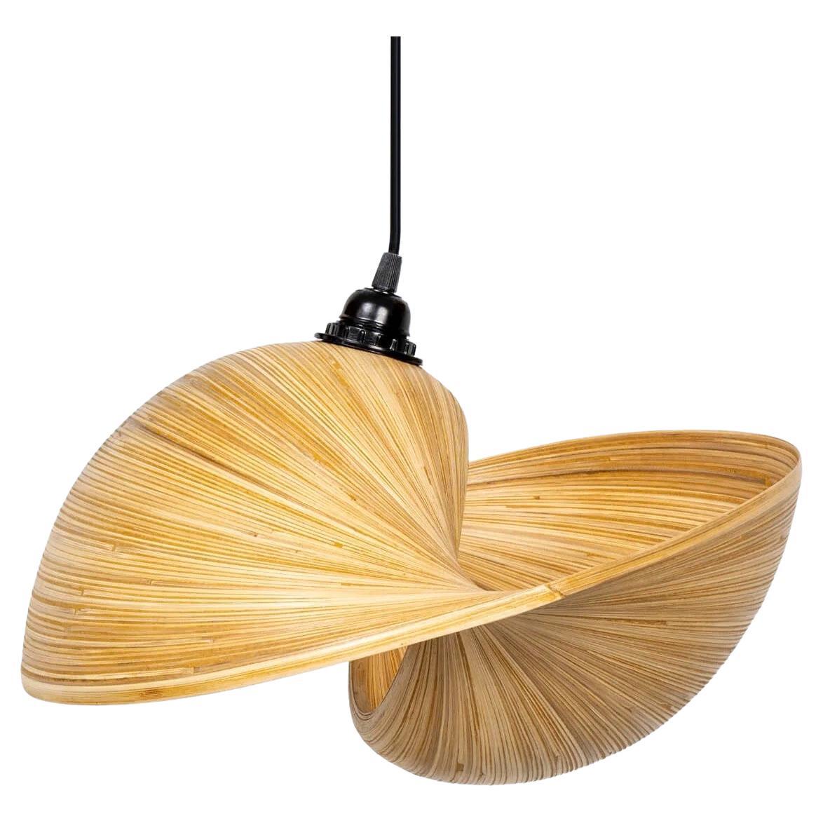 Sculptural Organic Twisted Bamboo Pendant Light. Curated selection