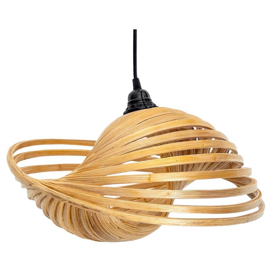 Sculptural Organic Twisted Bamboo Pendant Light. Curated selection