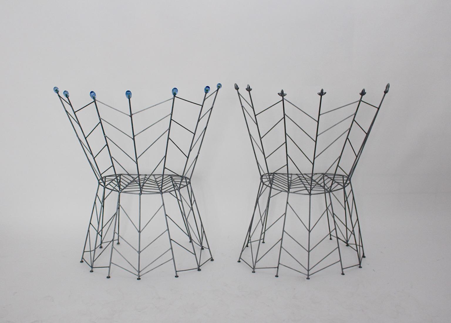 Sculptural Organic Vintage Side Chairs Pair Bohuslav Horak 1988 Czech Republic For Sale 3