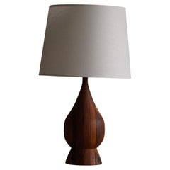 Sculptural Organic Wooden Table Lamp, Scandinavian Modern, 1970s