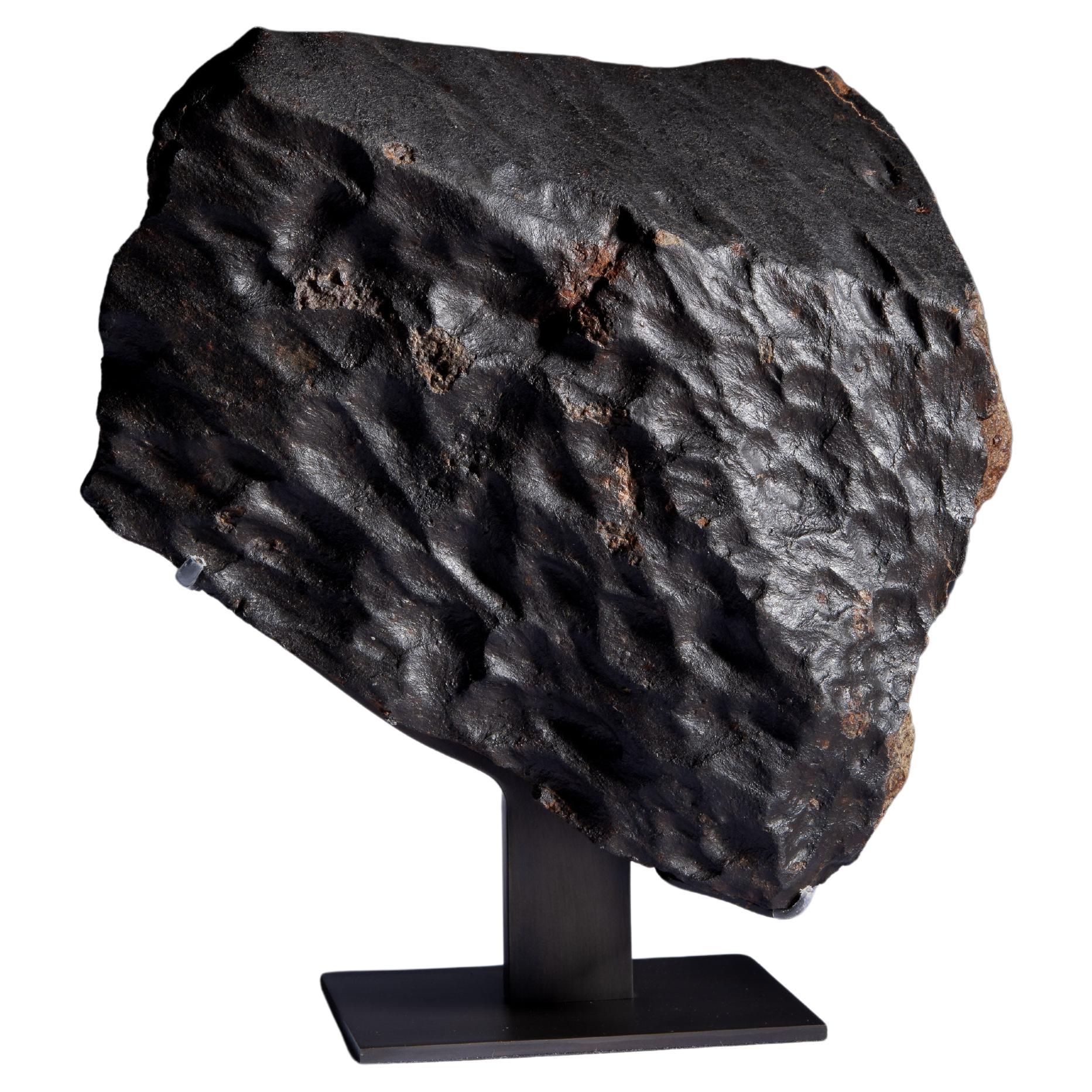 Sculptural Oriented Meteorite with Wave-Like Surface