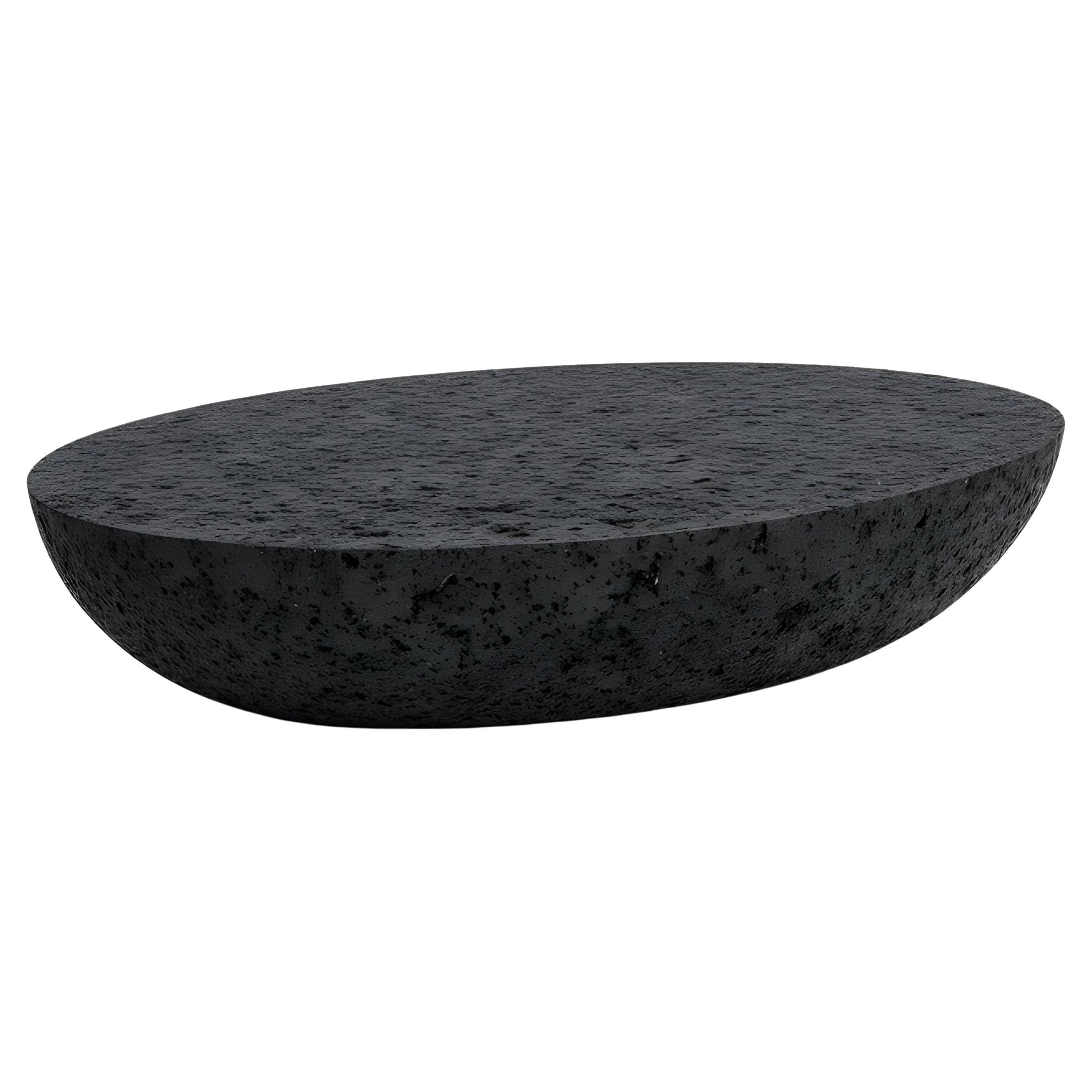 Sculptural Outdoor Coffee Table in Cast Volcanic Lava Stone