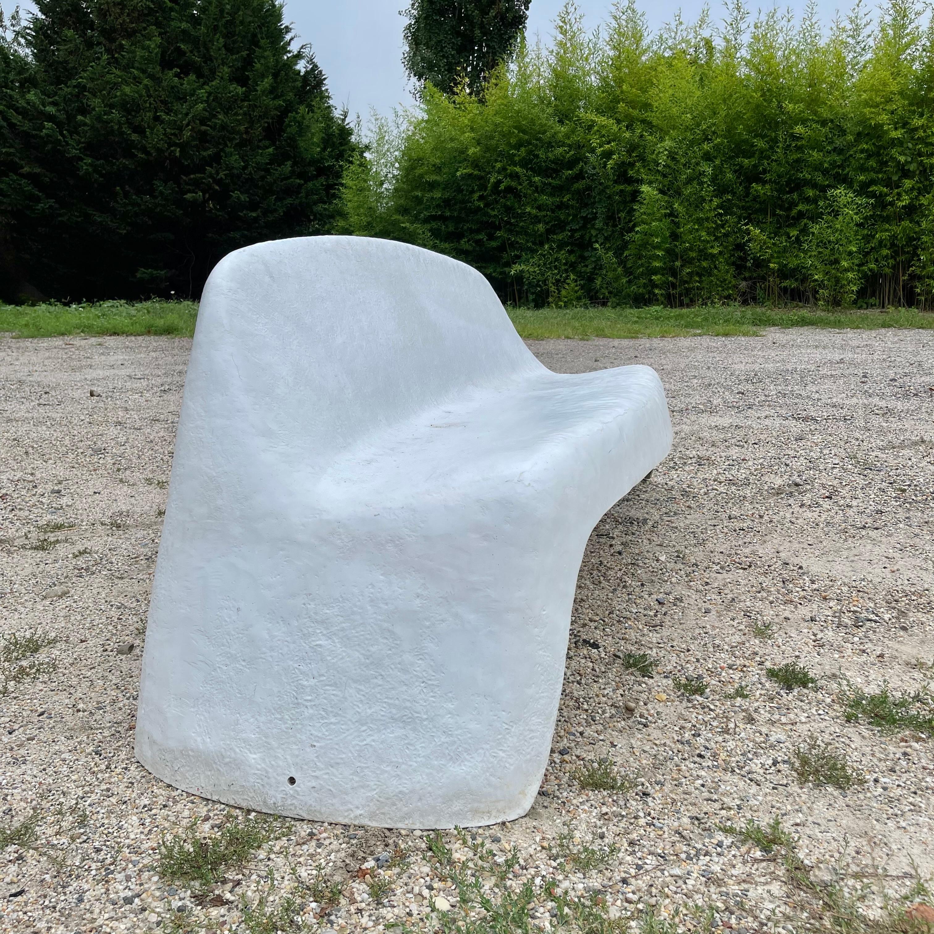 Mid-20th Century Sculptural Outdoor Fiberglass Bench by Walter Papst, 1960s Germany For Sale