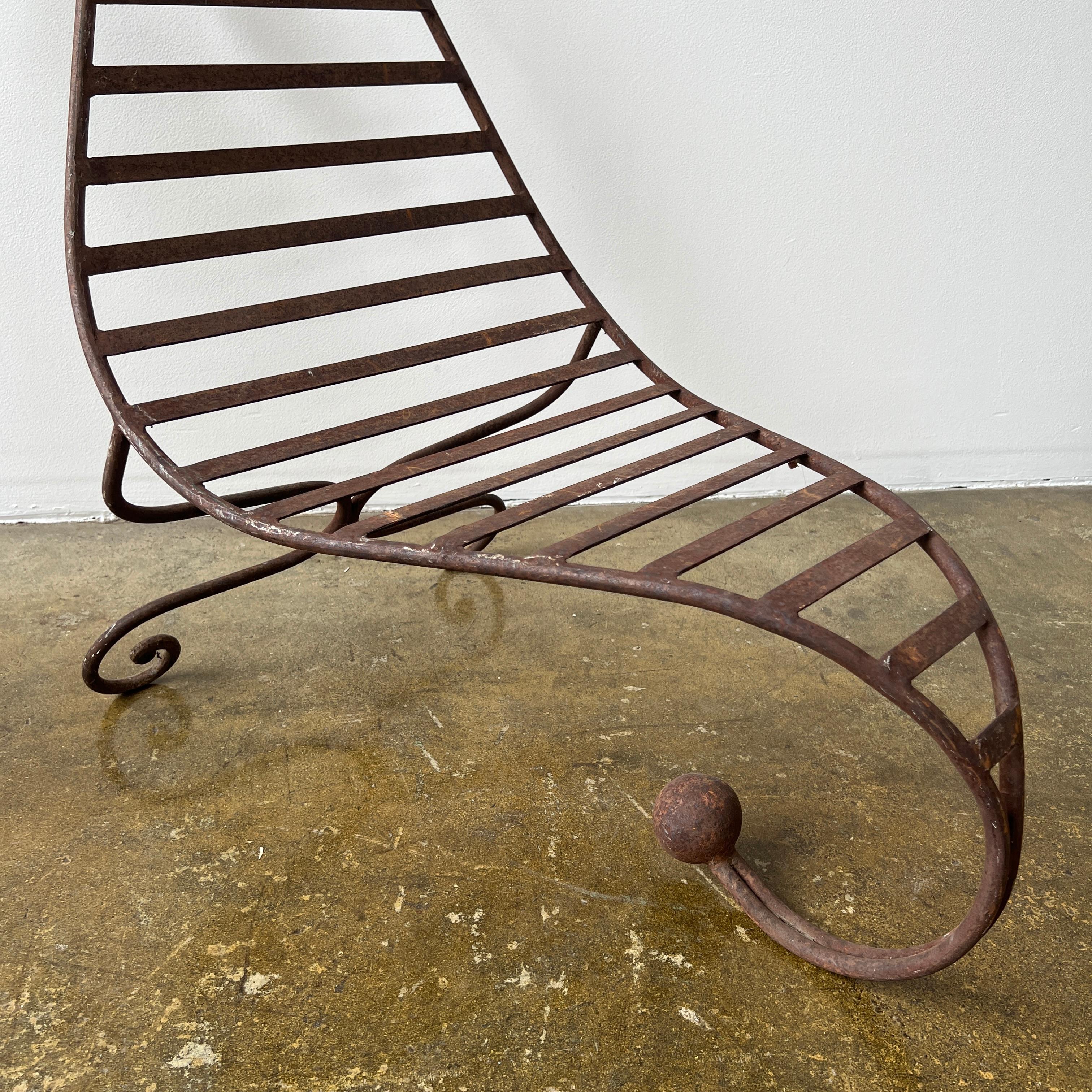 20th Century Sculptural Outdoor Iron Chairs