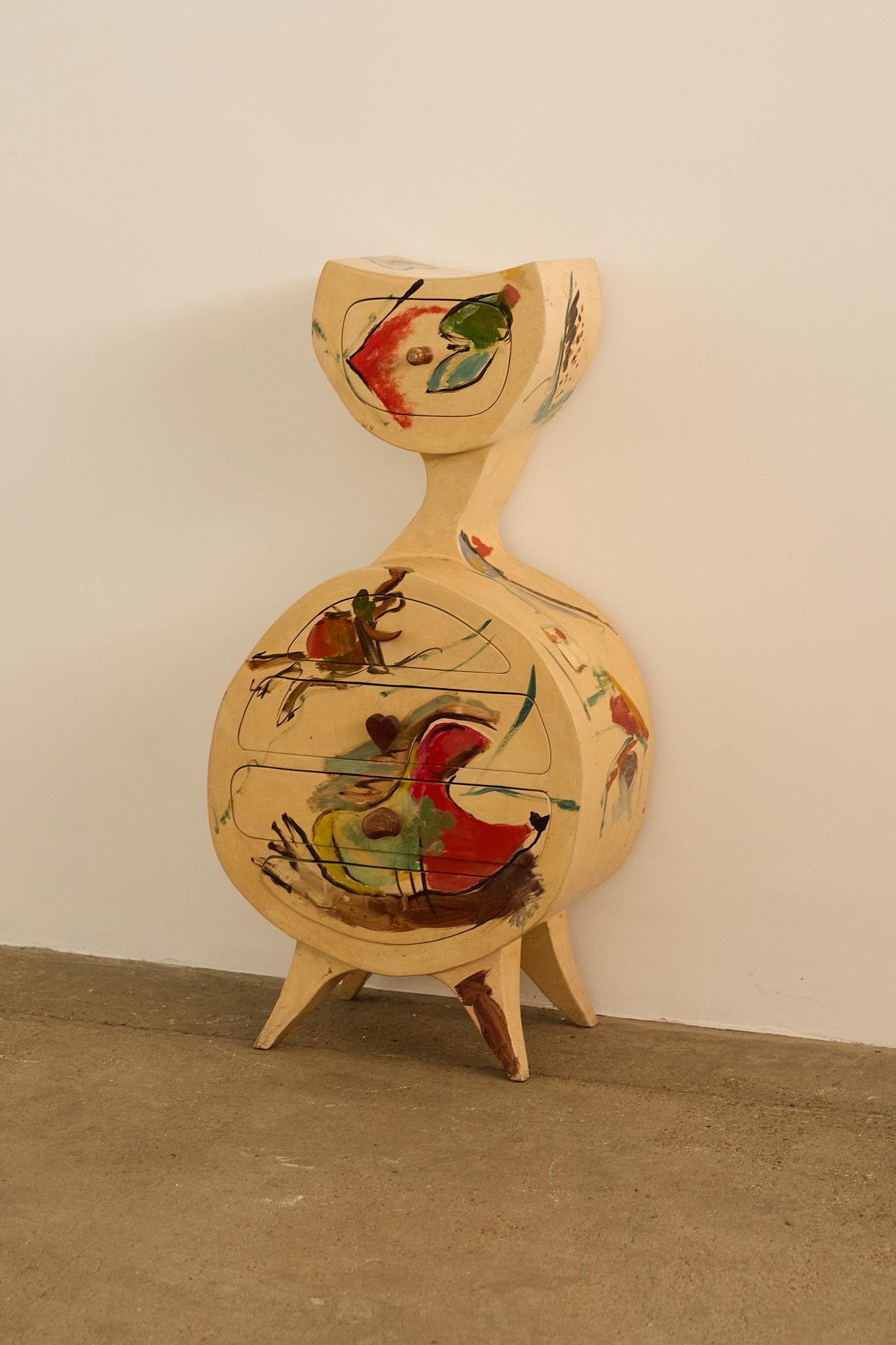 Organic Modern Sculptural Painted Chest of Drawers For Sale