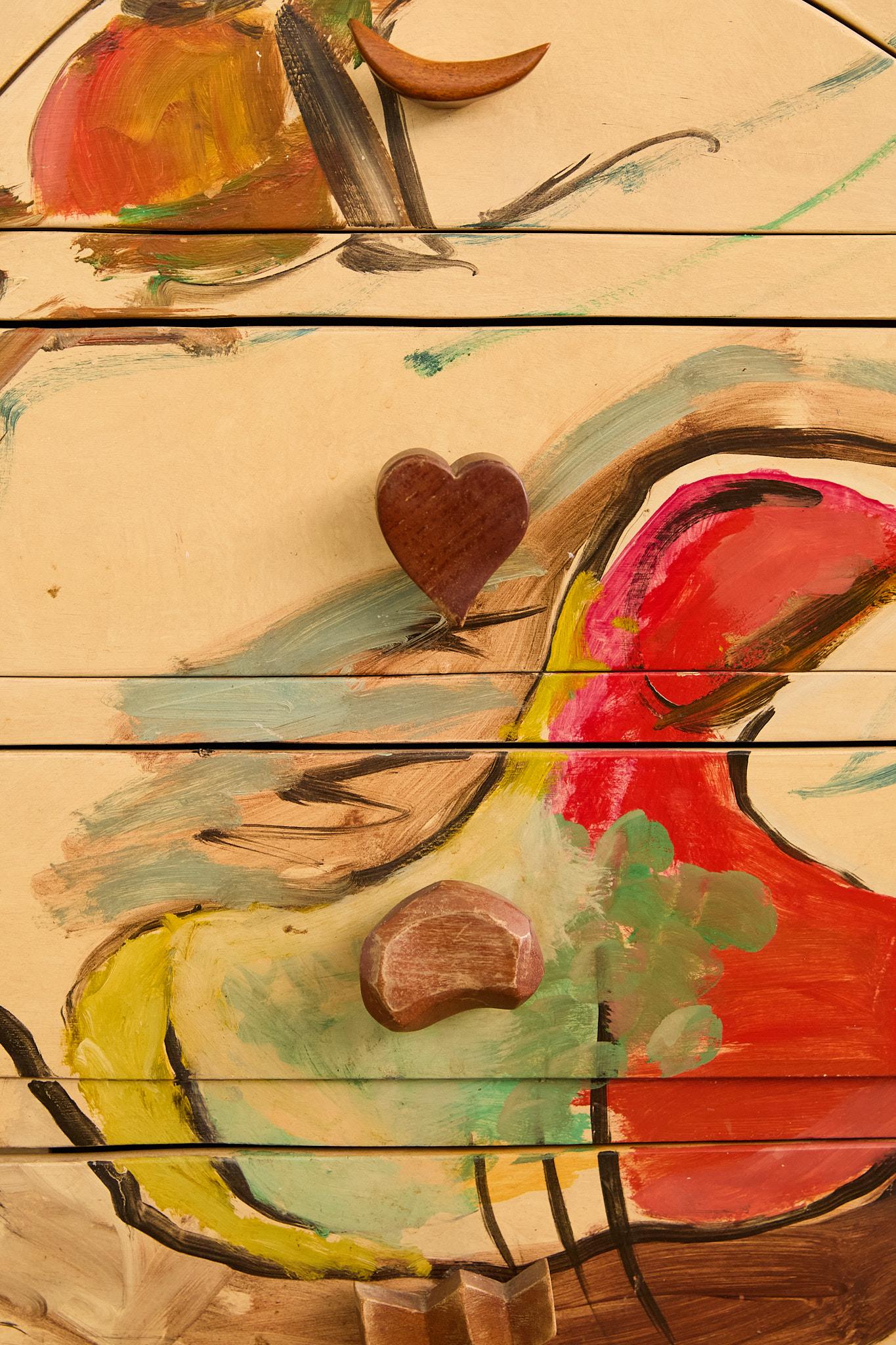 Late 20th Century Sculptural Painted Chest of Drawers For Sale