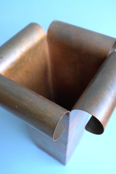 Sculptural Painted Patinated Metal Umbrella Stand, 1960's