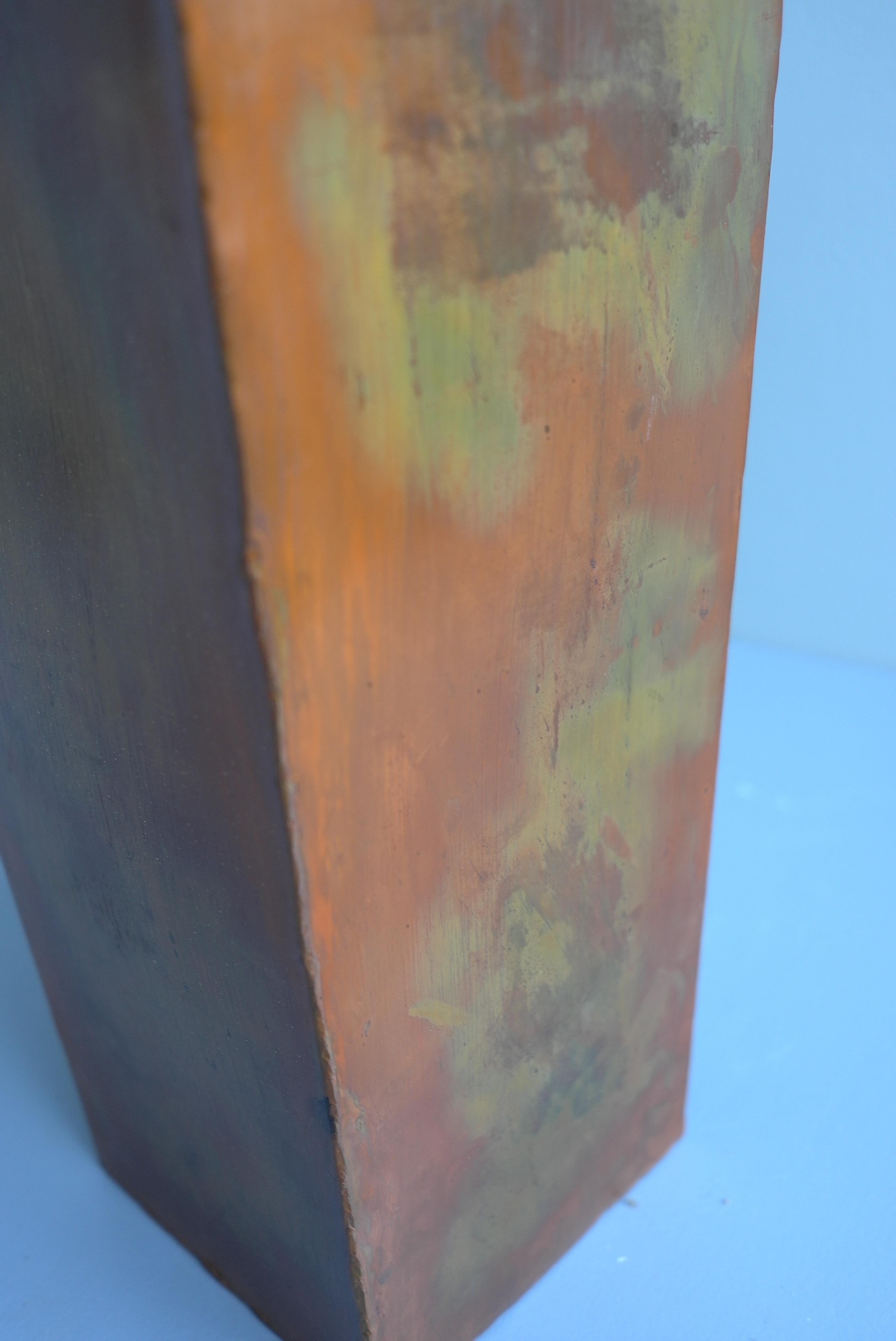 20th Century Sculptural Painted Patinated Metal Umbrella Stand, 1960's For Sale