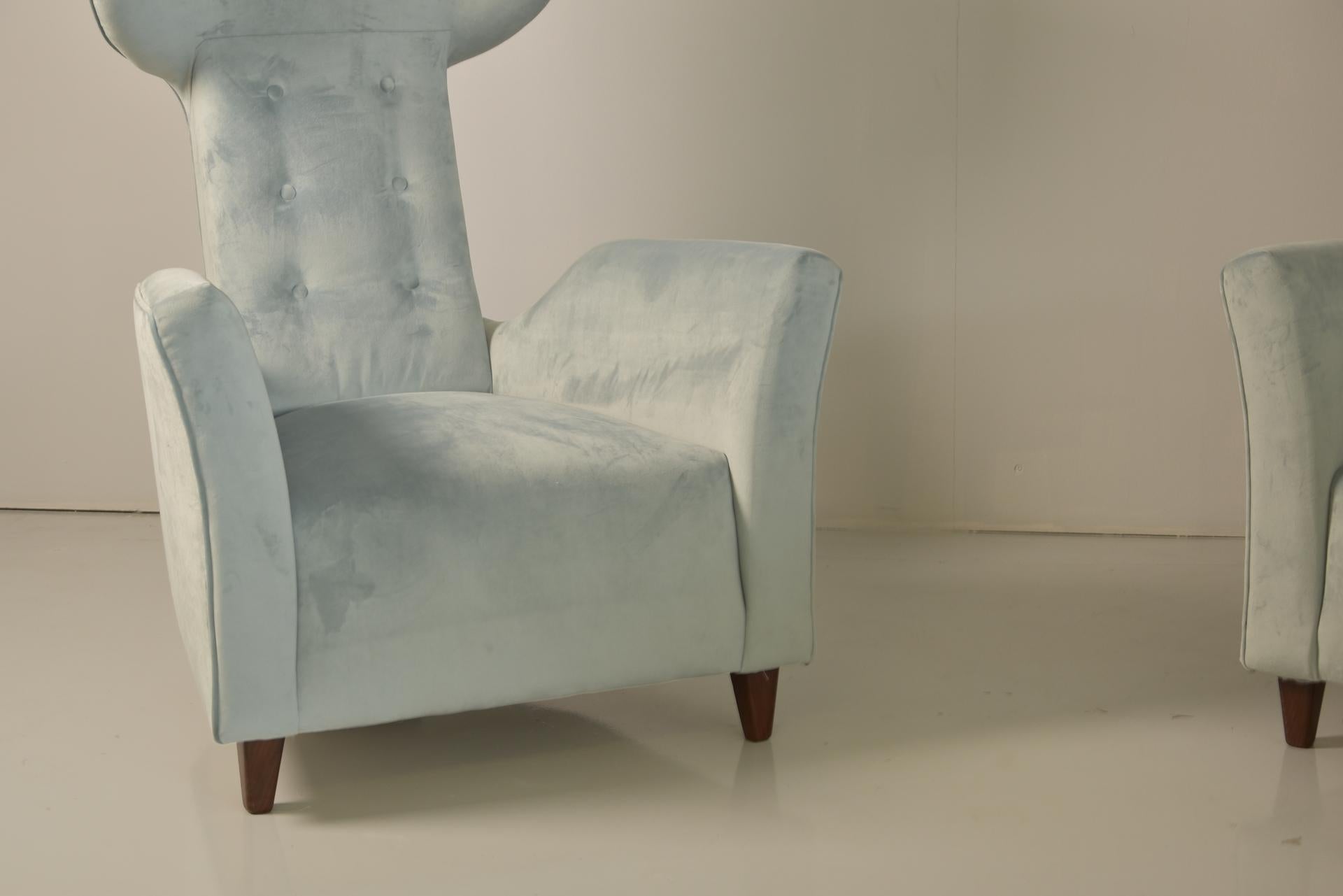 Mid-Century Modern Paire de fauteuils sculpturaux attribués à Franco Campi et Carlo Graffi, Italie, 1950 en vente