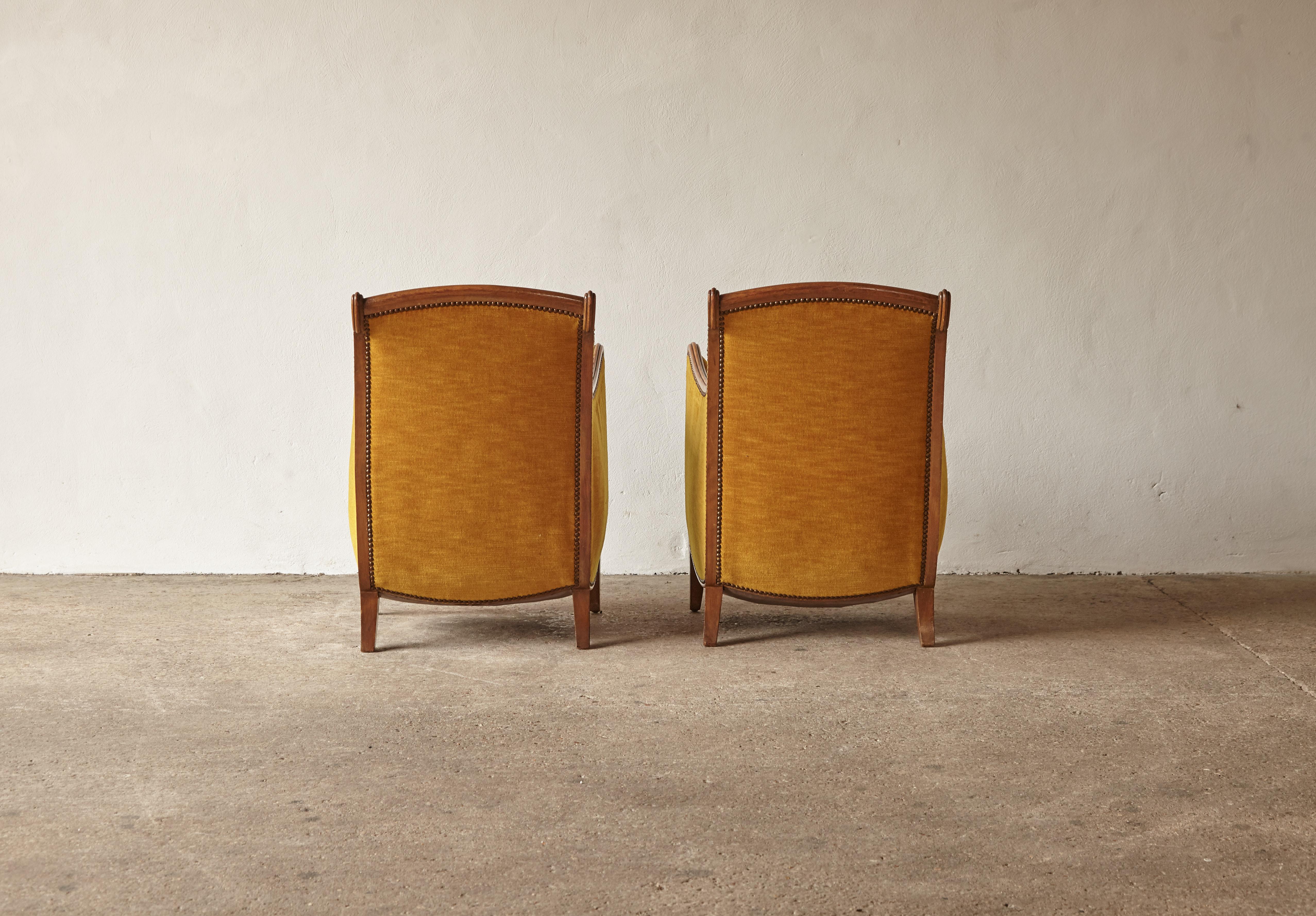 Paire de chaises sculpturales Art Déco, France, années 1930/1940 1