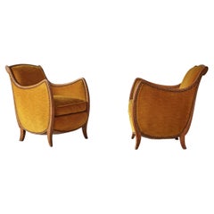Sculptural Pair of Art Deco Chairs, France, 1930s / 1940s