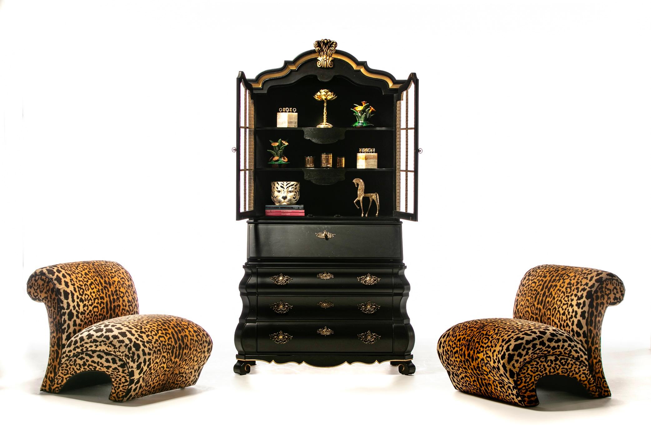 high heel chair leopard