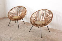 Sculptural Pair of Janine Abraham and Dirk Jan Rol Wicker Lounge Armchairs