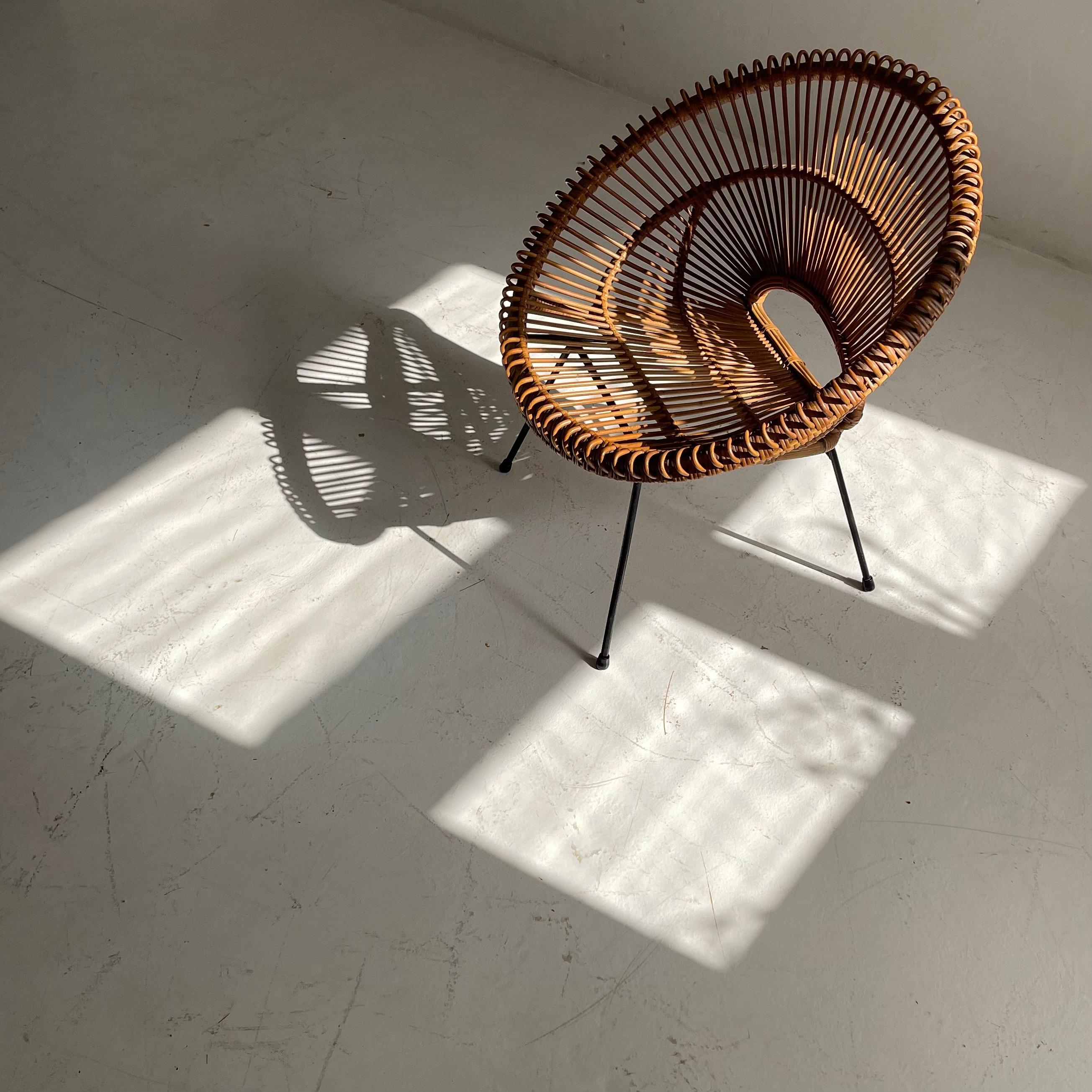 Sculptural Pair of Janine Abraham & Dirk Jan Rol Wicker Lounge Armchairs, 1950s 6