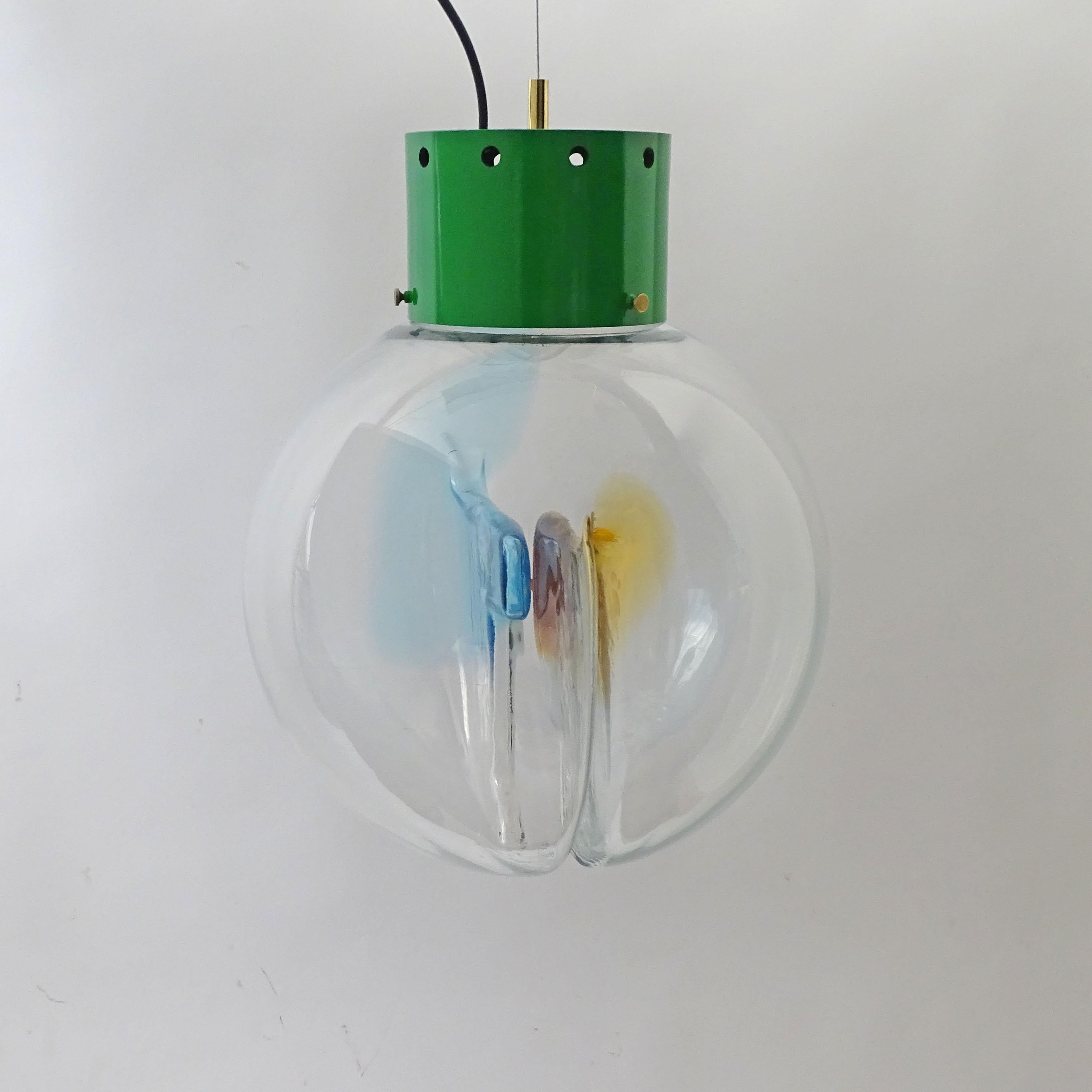 Coppia scultorea di lampade da soffitto in vetro di Murano di Toni Zuccheri per VeArt in vendita 2