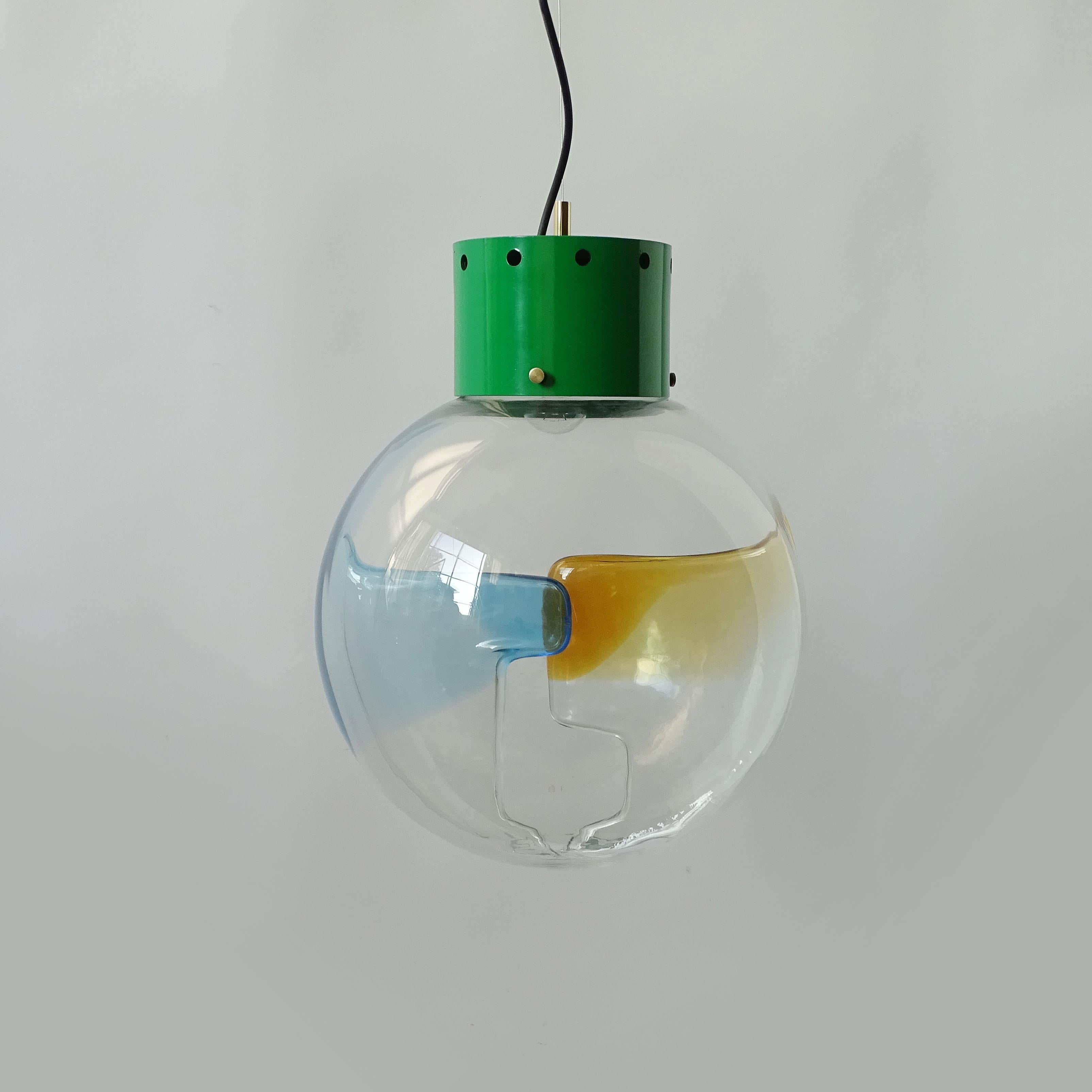 Coppia scultorea di lampade da soffitto in vetro di Murano della serie 