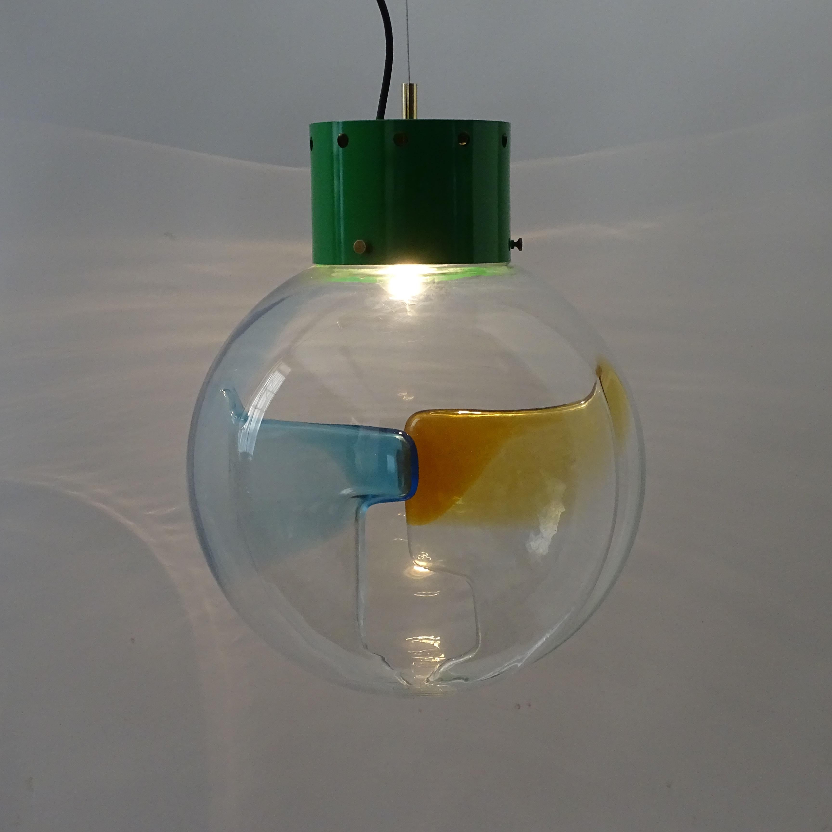 Coppia scultorea di lampade da soffitto in vetro di Murano di Toni Zuccheri per VeArt In condizioni buone in vendita a Milan, IT