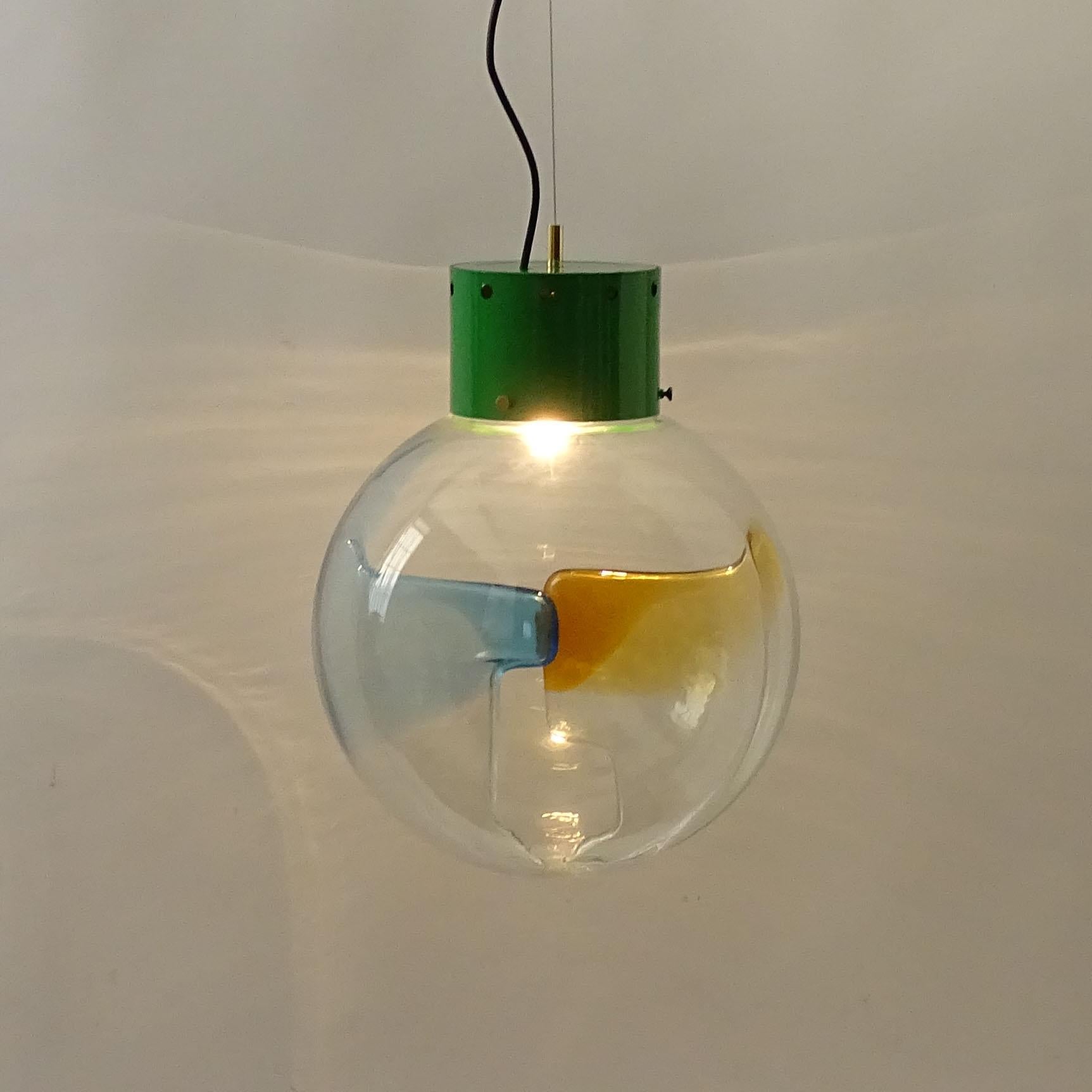Fine XX secolo Coppia scultorea di lampade da soffitto in vetro di Murano di Toni Zuccheri per VeArt in vendita
