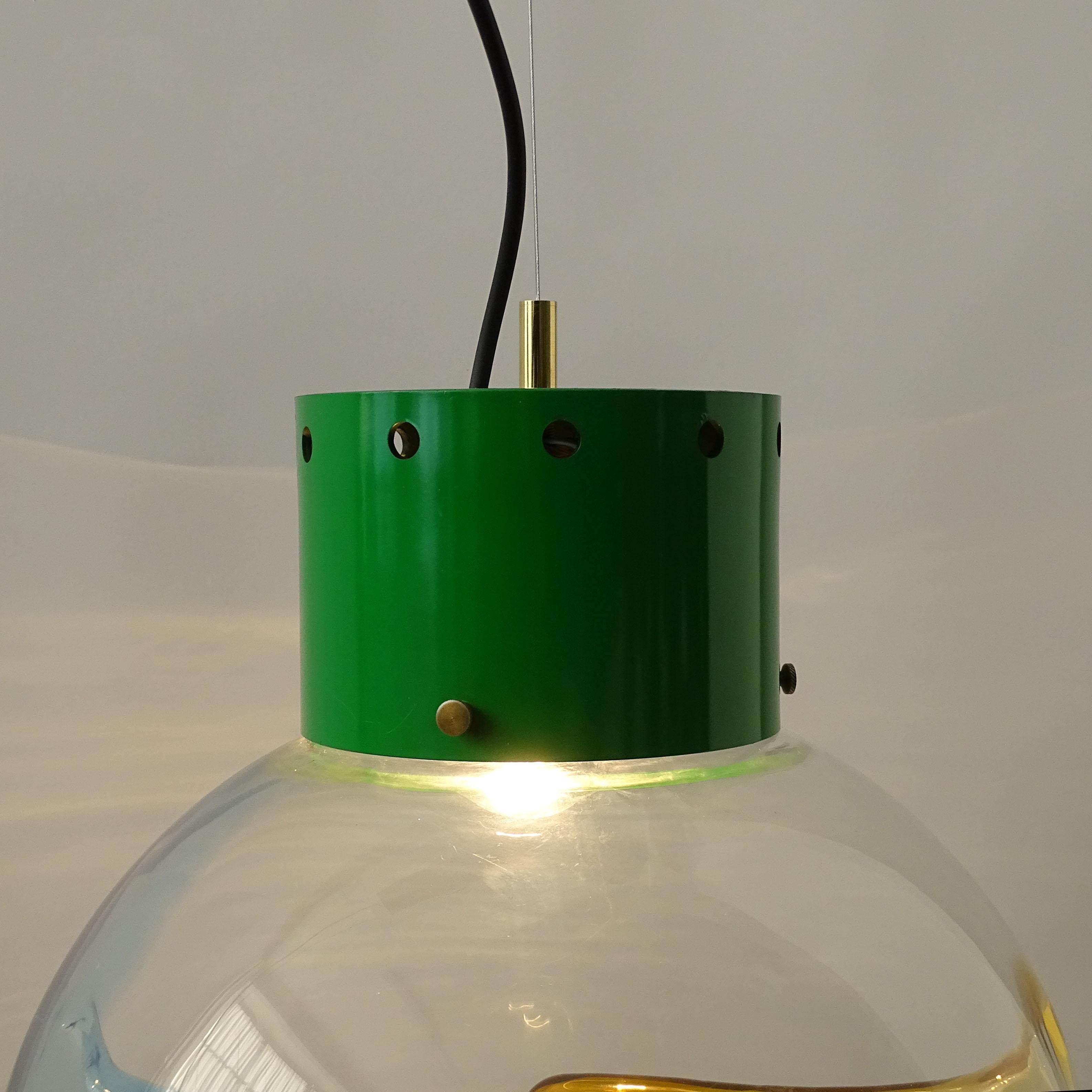 Coppia scultorea di lampade da soffitto in vetro di Murano di Toni Zuccheri per VeArt in vendita 1