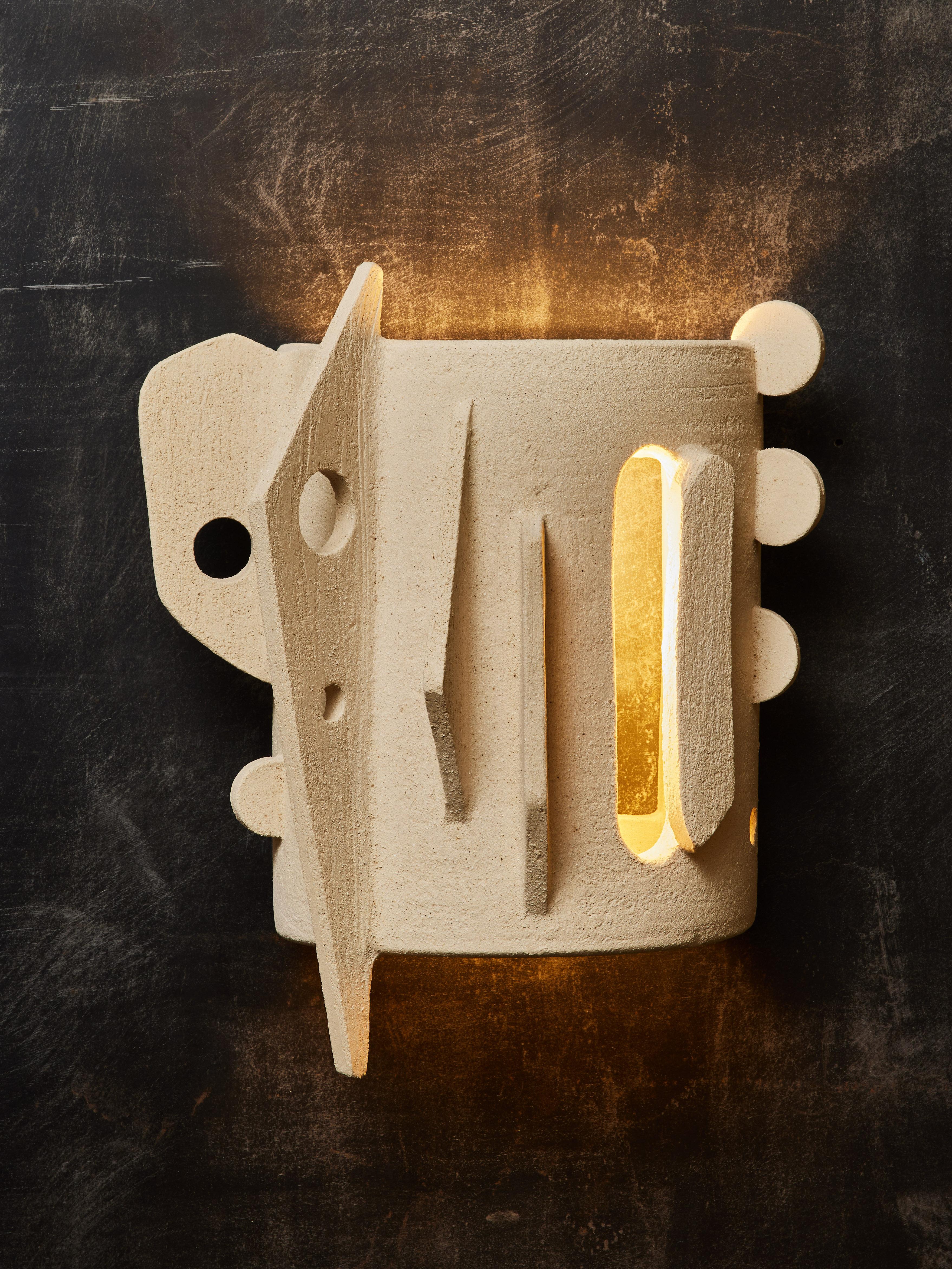 Modern Sculptural Pair of Wall Sconses by Olivia Cognet