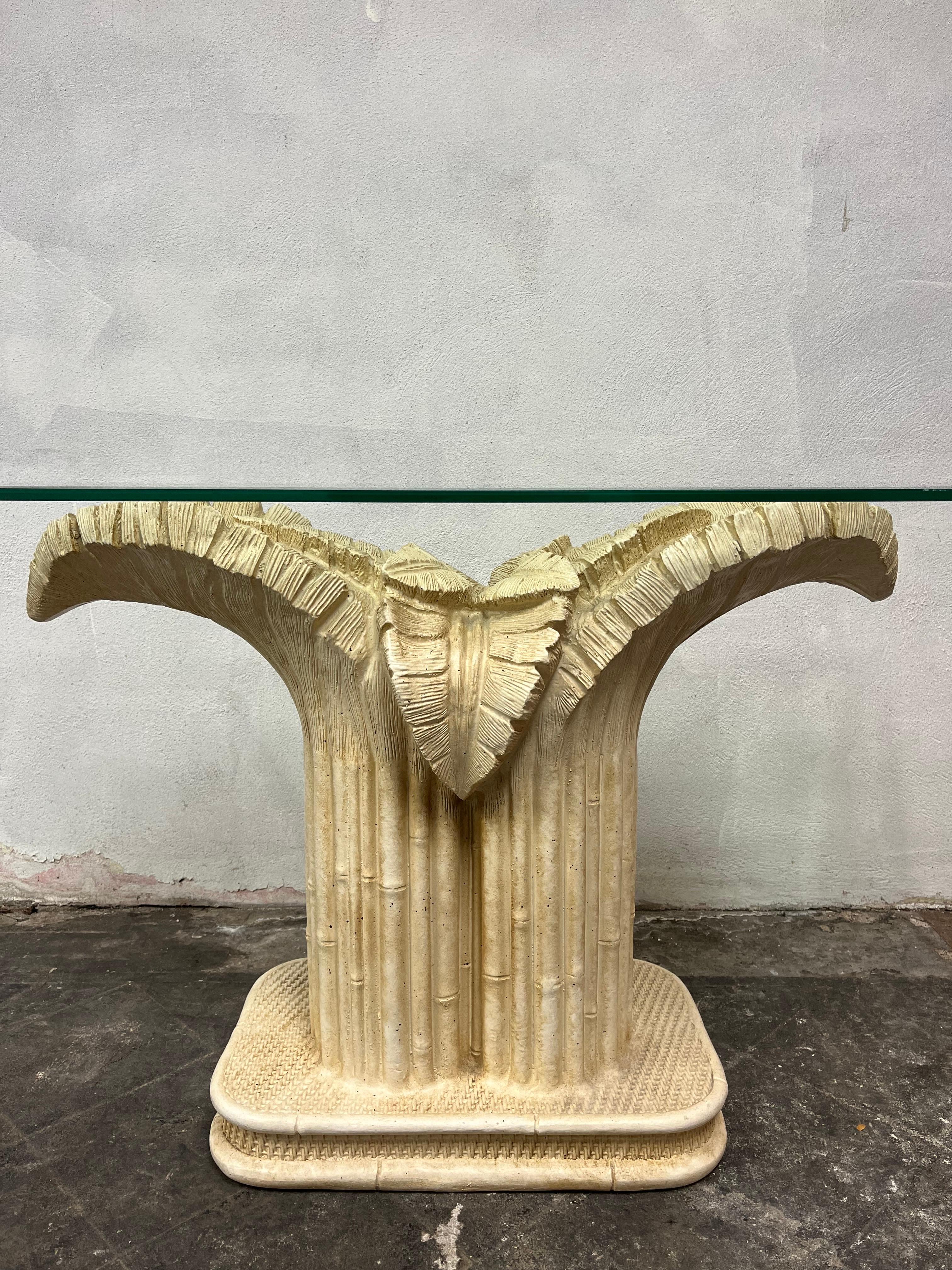 American Sculptural Palm Leaf Console Table after Serge Roche & Dorothy Draper For Sale