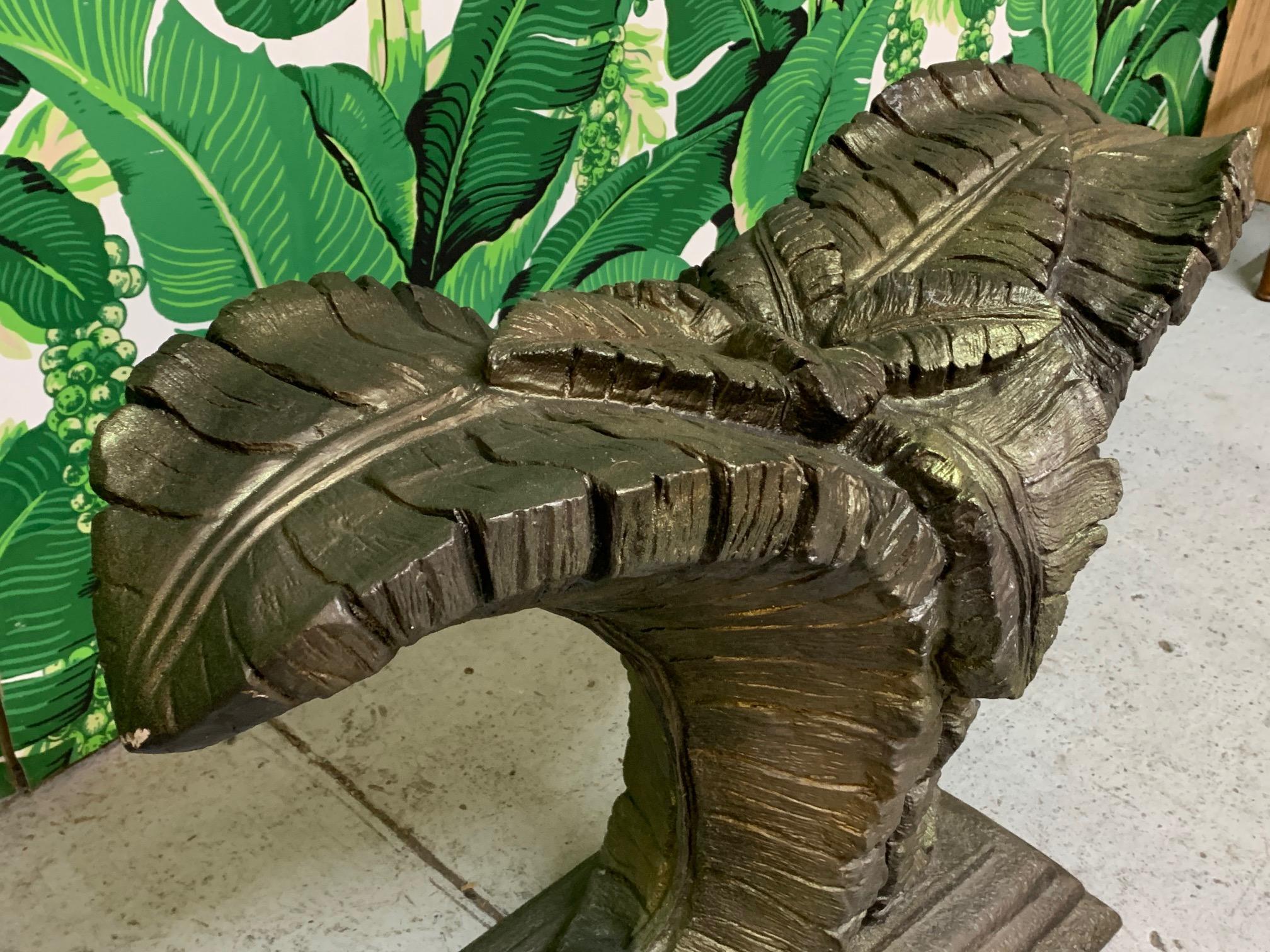 Late 20th Century Sculptural Palm Leaf Console Table After Serge Roche & Dorothy Draper