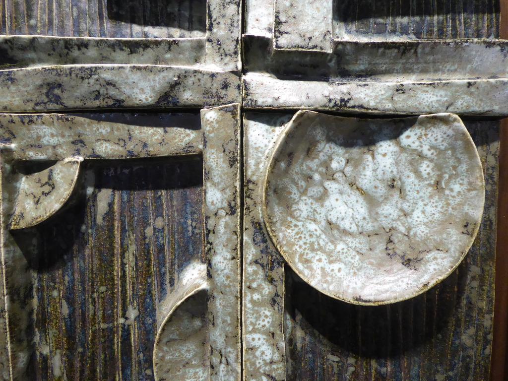 Sculptural Panel #3 Nine Part Custom Framed Studio Ceramic by Artist Titia Estes For Sale 3
