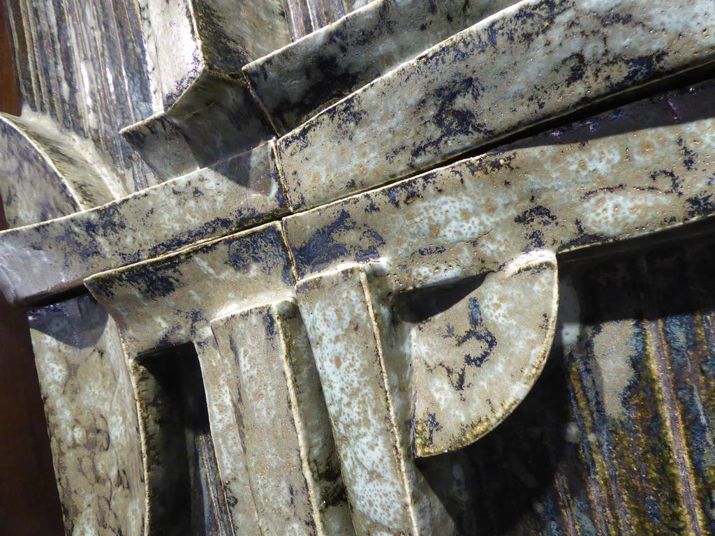 Sculptural Panel #3 Nine Part Custom Framed Studio Ceramic by Artist Titia Estes For Sale 5